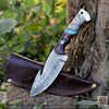 Glacier Fang – Handmade Damascus Hunting Knife