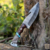 Glacier Fang – Handmade Damascus Hunting Knife (Gut Hook)