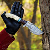Frostfang Handmade Damascus Tracker Hunting Knife