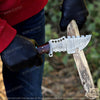Frostfang Handmade Damascus Tracker Hunting Knife